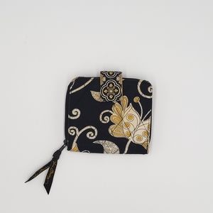 Vera Bradley Bi-Fold Wallet in Black and Creme